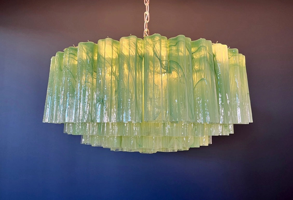 Murano Lysekrone – 101 Grønne Alabaster Glassrør – detalj 7 – Murano Classics