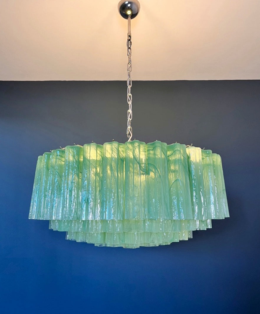 Murano Lysekrone – 101 Grønne Alabaster Glassrør – detalj 5 – Murano Classics