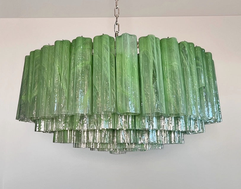 Murano Lysekrone – 101 Grønne Alabaster Glassrør – detalj 9 – Murano Classics