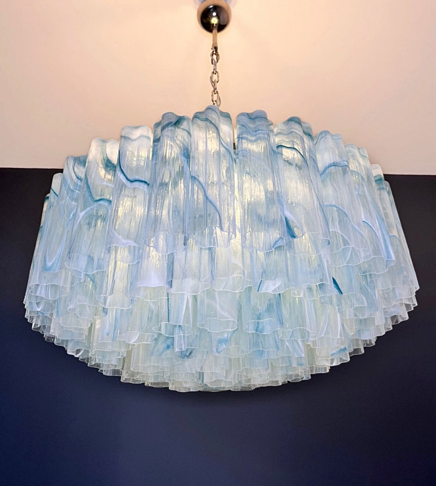 Murano Lysekrone – 101 Blå Alabaster Glassrør – detalj 3 – Murano Classics