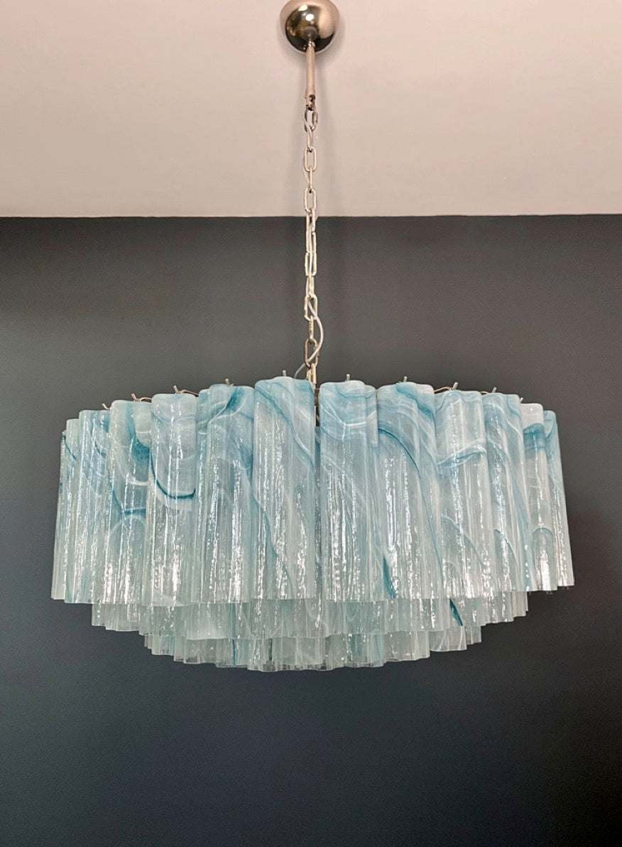 Murano Lysekrone – 101 Blå Alabaster Glassrør – detalj 8 – Murano Classics