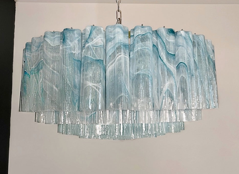 Murano Lysekrone – 101 Blå Alabaster Glassrør – detalj 6 – Murano Classics