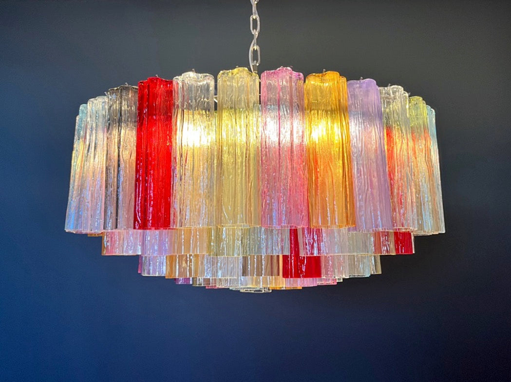 Murano Lysekrone – 101 Multifarget Glassrør – detalj 6 – Murano Classics