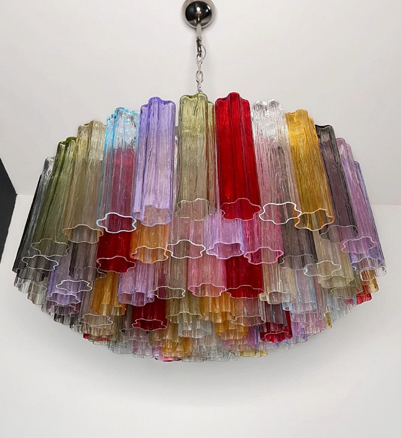 Murano Lysekrone – 101 Multifarget Glassrør – detalj 7 – Murano Classics