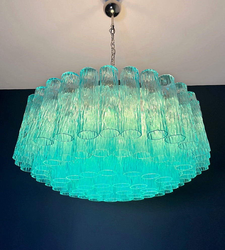 Murano Lysekrone – 101 Turkise Glassrør – detalj 6 – Murano Classics