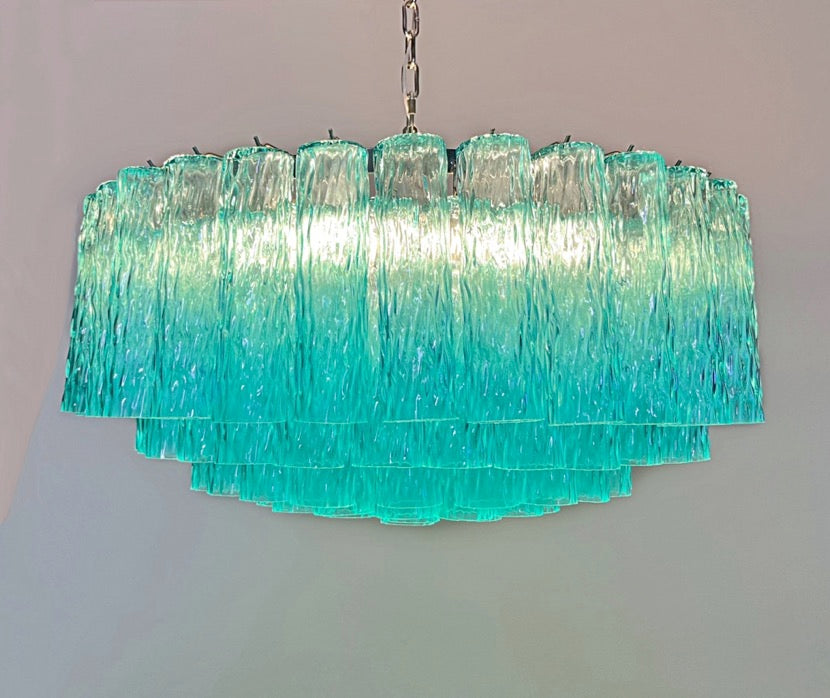 Murano Lysekrone – 101 Turkise Glassrør – detalj 3 – Murano Classics