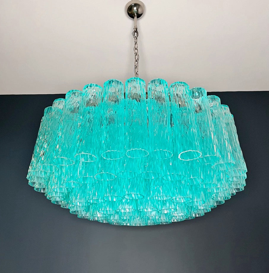 Murano Lysekrone – 101 Turkise Glassrør – detalj 11 – Murano Classics