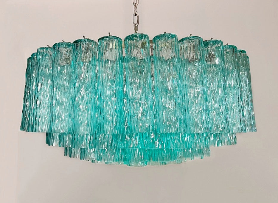 Murano Lysekrone – 101 Turkise Glassrør – detalj 10 – Murano Classics