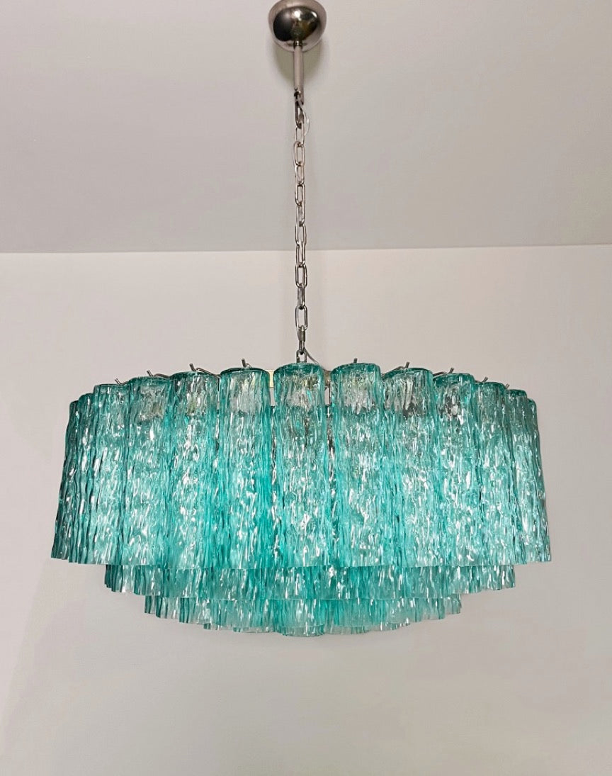 Murano Lysekrone – 101 Turkise Glassrør – detalj 9 – Murano Classics