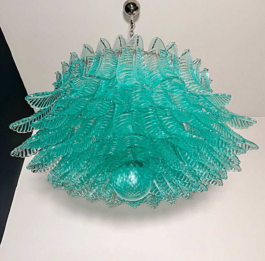 Murano Lysekrone – 100 Turkise Felciglass – detalj 8 – Murano Classics