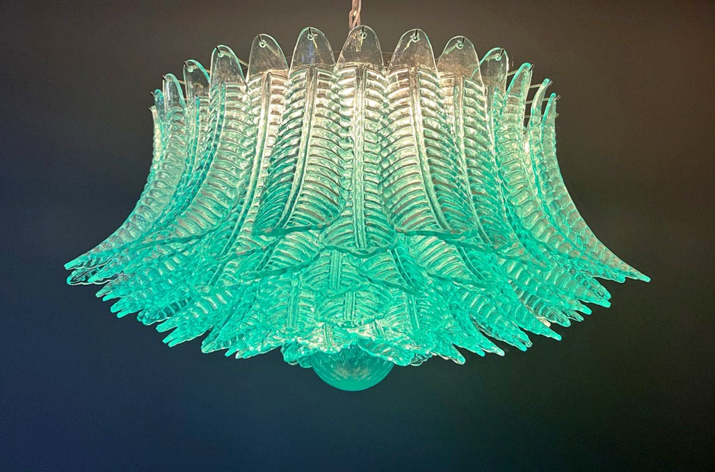 Murano Lysekrone – 100 Turkise Felciglass – detalj 7 – Murano Classics