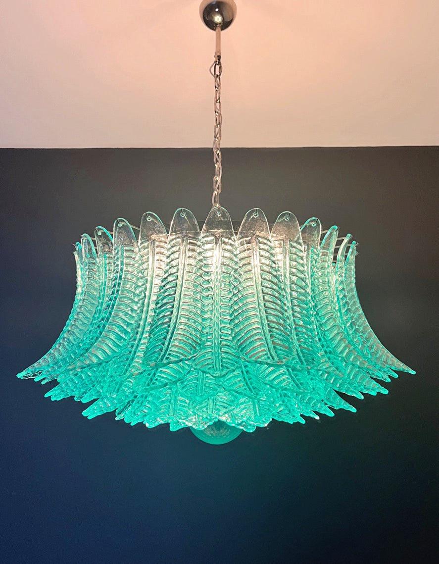 Murano Lysekrone – 100 Turkise Felciglass – detalj 6 – Murano Classics