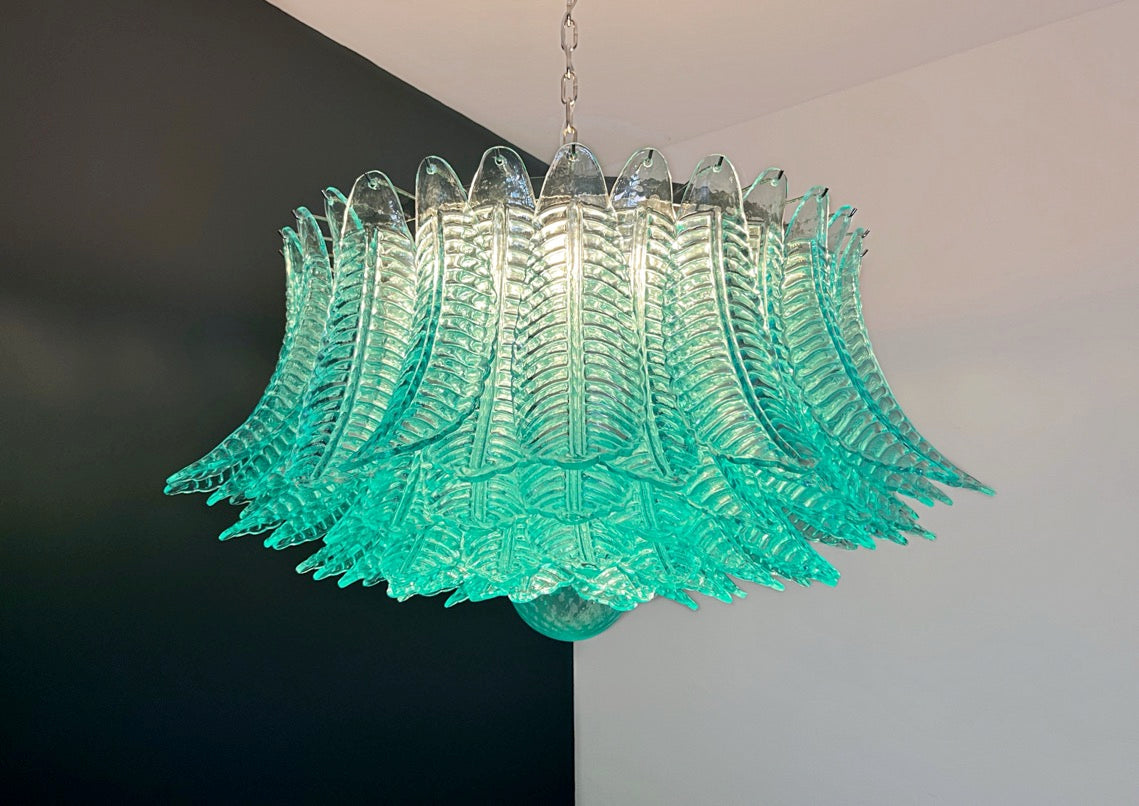 Murano Lysekrone – 100 Turkise Felciglass – detalj 4 – Murano Classics