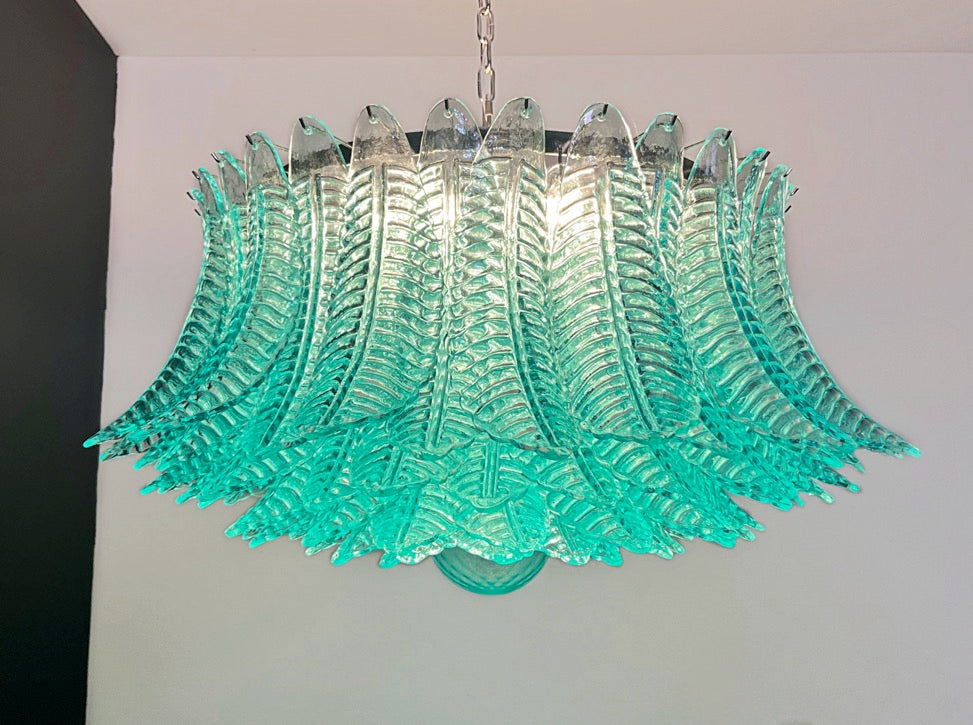 Murano Lysekrone – 100 Turkise Felciglass – detalj 3 – Murano Classics