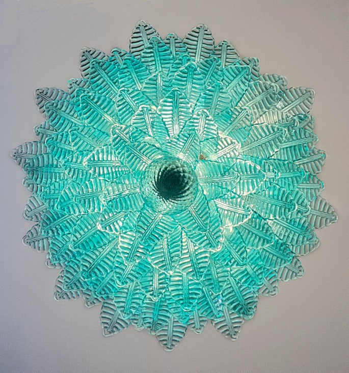 Murano Lysekrone | 100 Rosa Turkise Felciglass