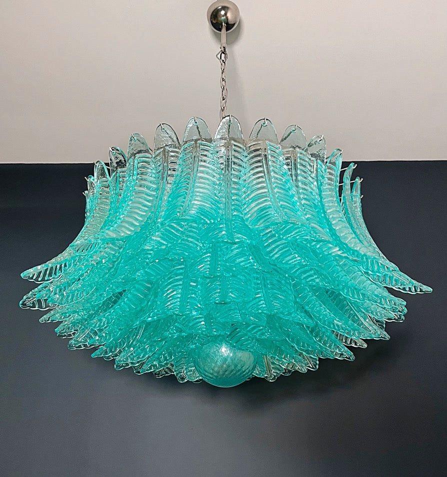 Murano Lysekrone – 100 Turkise Felciglass – detalj 9 – Murano Classics