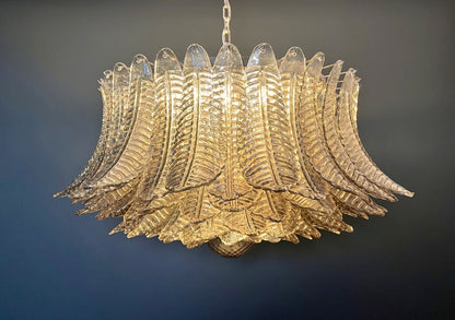 Murano Lysekrone | 100 Røykfargede Rosa Felciglass