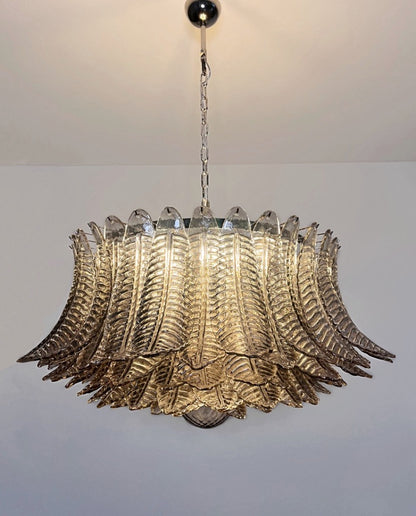 Murano Lysekrone | 100 Røykfargede Rosa Felciglass