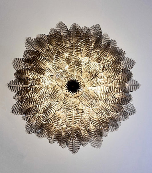 Murano Lysekrone | 100 Røykfargede Rosa Felciglass