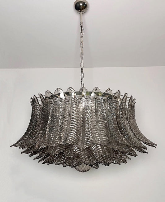 Murano Lysekrone | 100 Røykfargede Rosa Felciglass