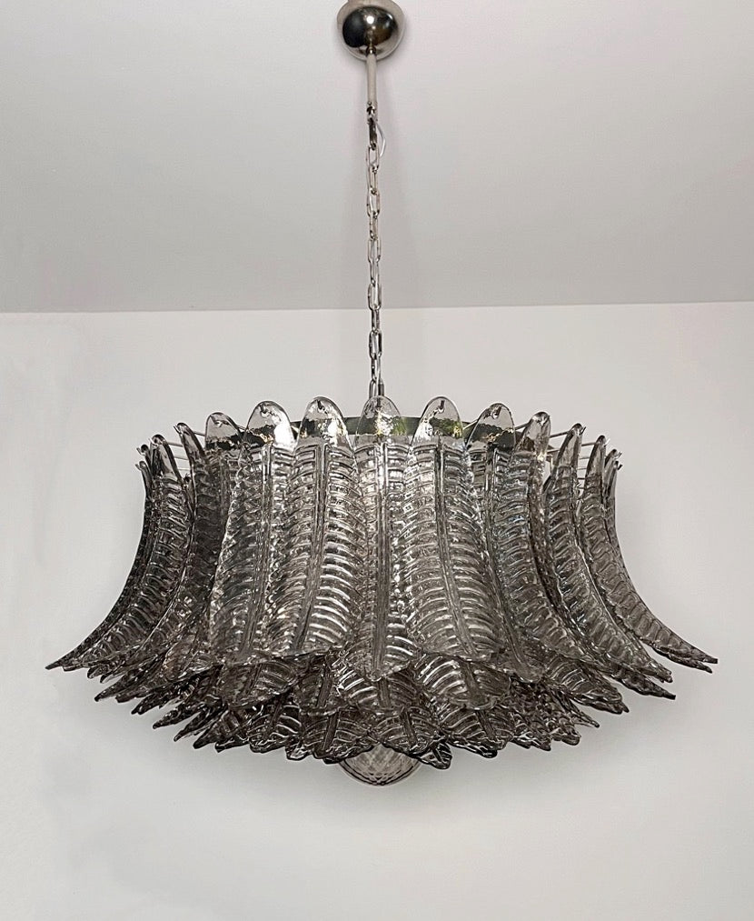 Murano Lysekrone | 100 Røykfargede Rosa Felciglass