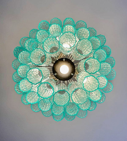 Murano Lysekrone | 52 Turkise Rørglass