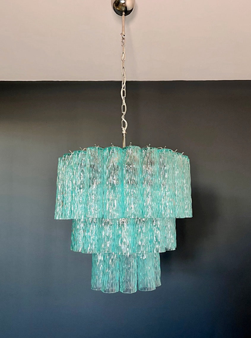 Murano Lysekrone – 52 Turkise Glassrør – detalj 10 – Murano Classics