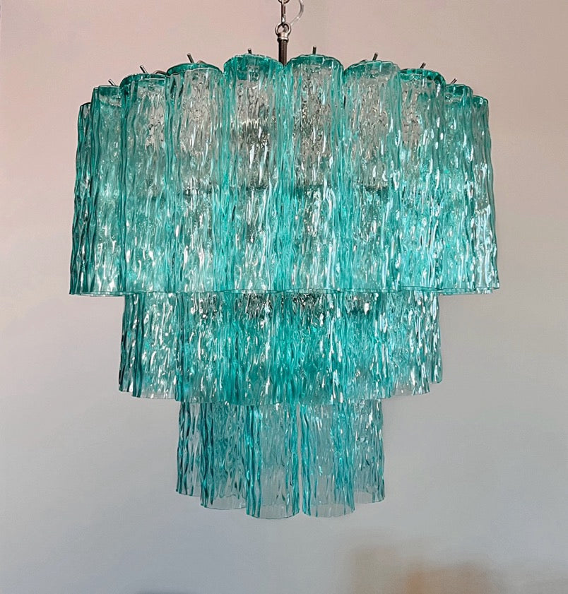 Murano Lysekrone – 52 Turkise Glassrør – detalj 8 – Murano Classics