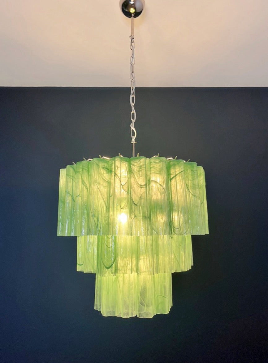Murano Lysekrone – 52 Grønne Alabaster Glassrør – detalj 5 – Murano Classics