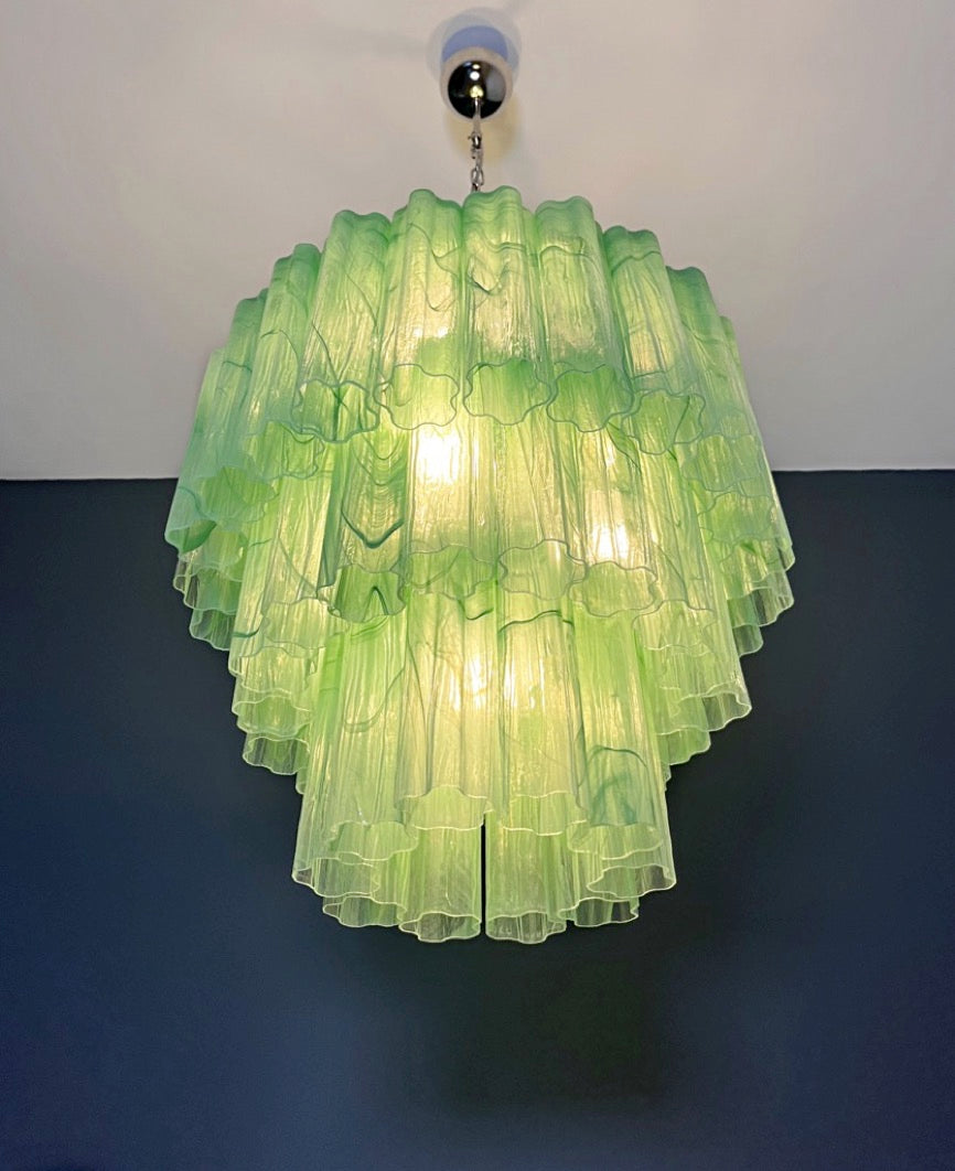 Murano Lysekrone – 52 Grønne Alabaster Glassrør – detalj 4 – Murano Classics