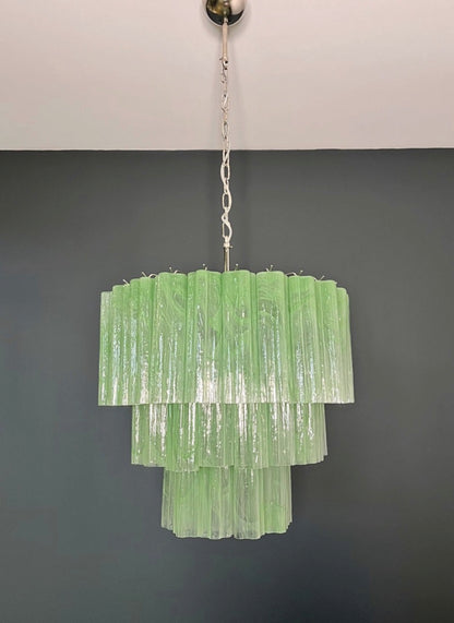 Murano Lysekrone | 52 Grønne Alabaster Rørglass