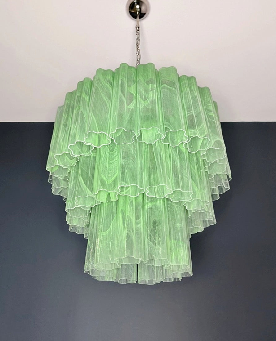 Murano Lysekrone | 52 Grønne Alabaster Rørglass