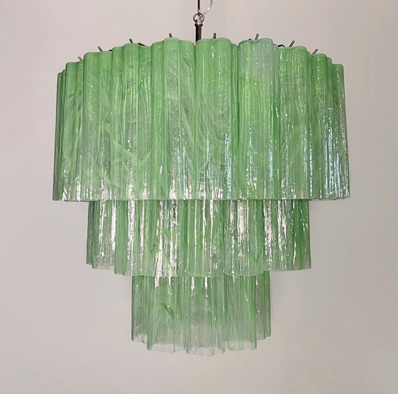 Murano Lysekrone – 52 Grønne Alabaster Glassrør – detalj 8 – Murano Classics