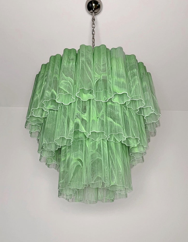 Murano Lysekrone | 52 Grønne Alabaster Rørglass
