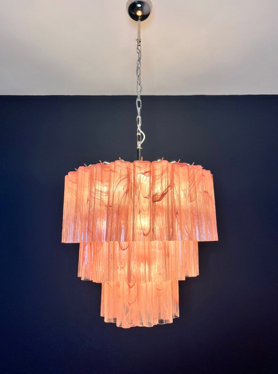 Murano Lysekrone – 52 Rosa Alabaster Glassrør – detalj 5 – Murano Classics