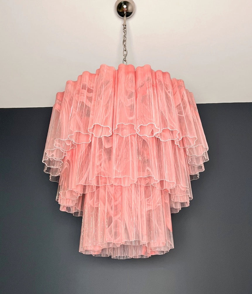 Murano Lysekrone – 52 Rosa Alabaster Glassrør – detalj 7 – Murano Classics
