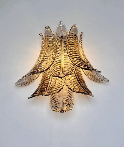 Murano Vegglampe | 10 Røykfargede Felciglass | 1 par