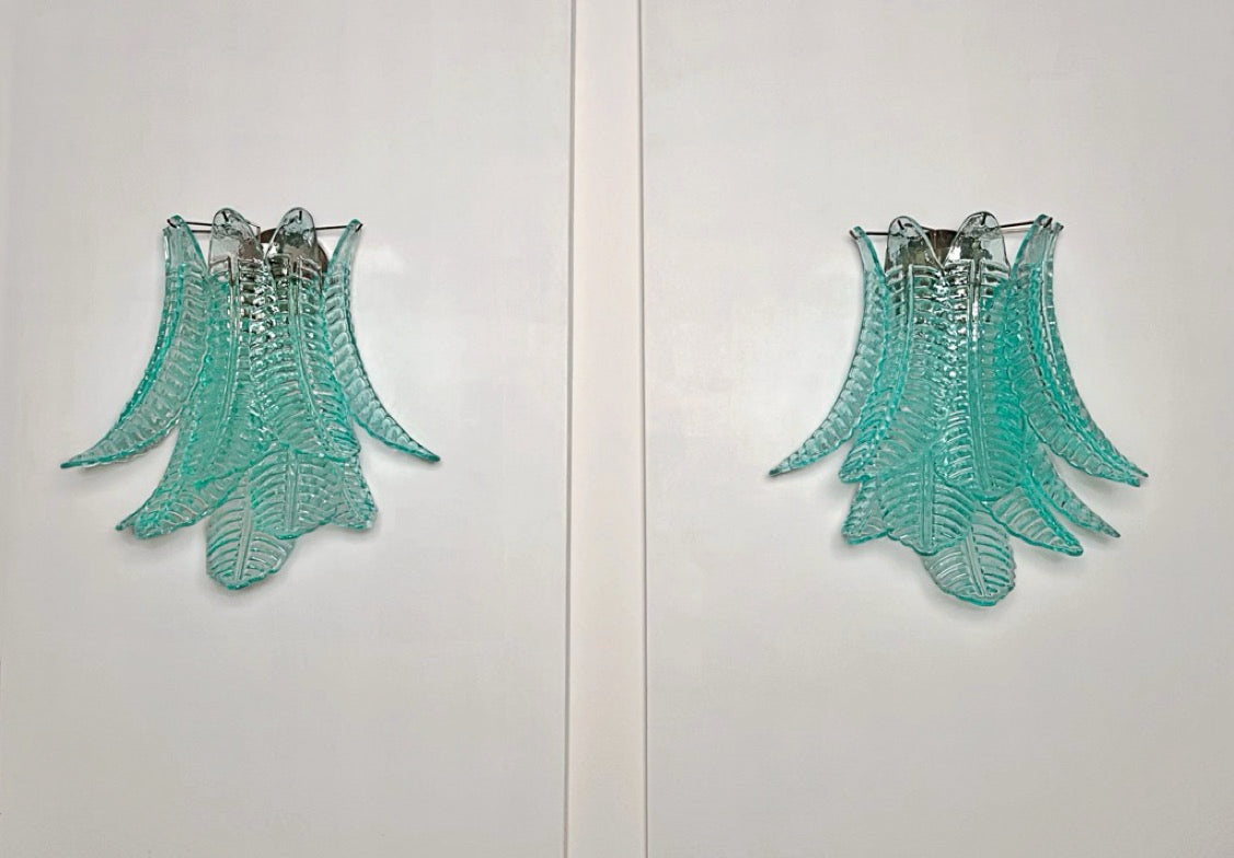 Murano Vegglampe – 10 Turkise Felciglass – 2 stk – Murano Classics