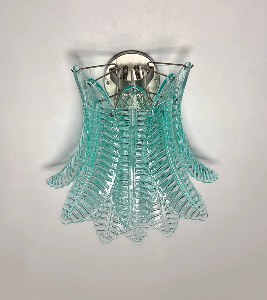 Murano Vegglampe – 10 Turkise Felciglass – 2 stk – detalj 11 – Murano Classics