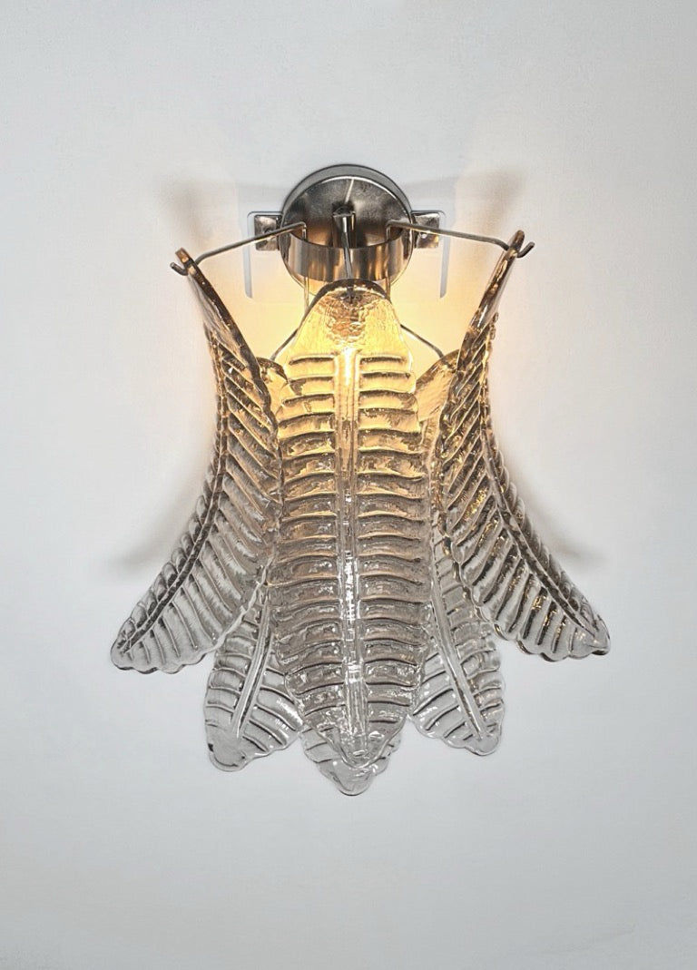 Murano Vegglampe | 6 Røykfargede Felciglass | 1 par