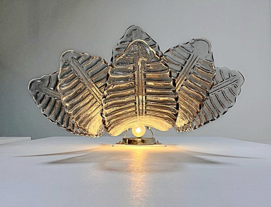 Murano Vegglampe | 6 Røykfargede Felciglass | 1 par