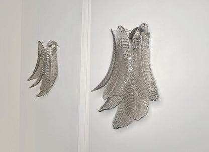 Murano Vegglampe | 6 Røykfargede Felciglass | 1 par