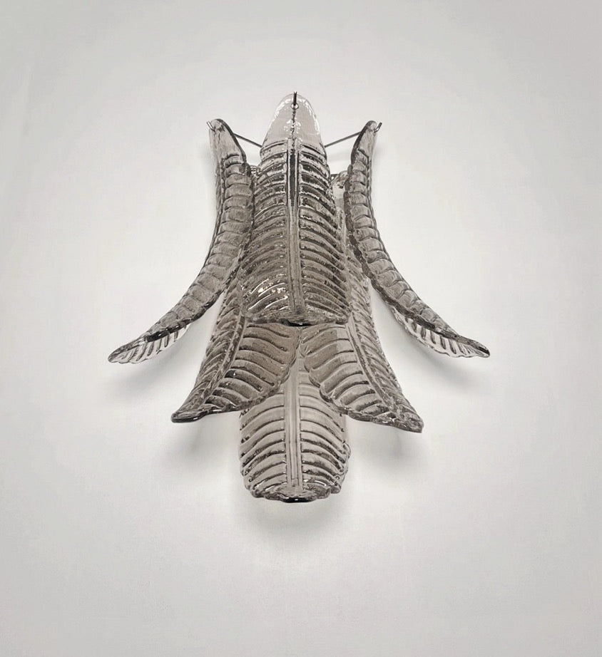 Murano Vegglampe | 6 Røykfargede Felciglass | 1 par