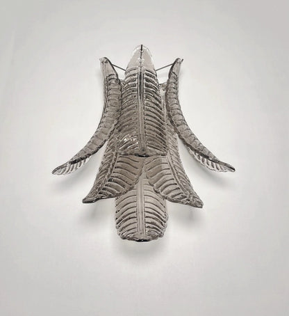 Murano Vegglampe | 6 Røykfargede Felciglass | 1 par