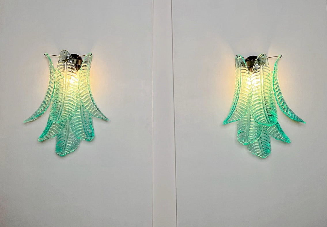 Murano Vegglampe – 6 Turkise Felciglass – 2 stk – detalj 7 – Murano Classics