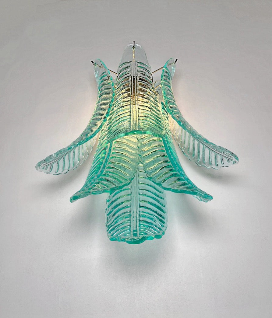 Murano Vegglampe | 6 Turkise Felciglass | 1 par