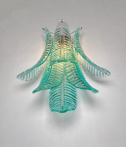 Murano Vegglampe | 6 Turkise Felciglass | 1 par