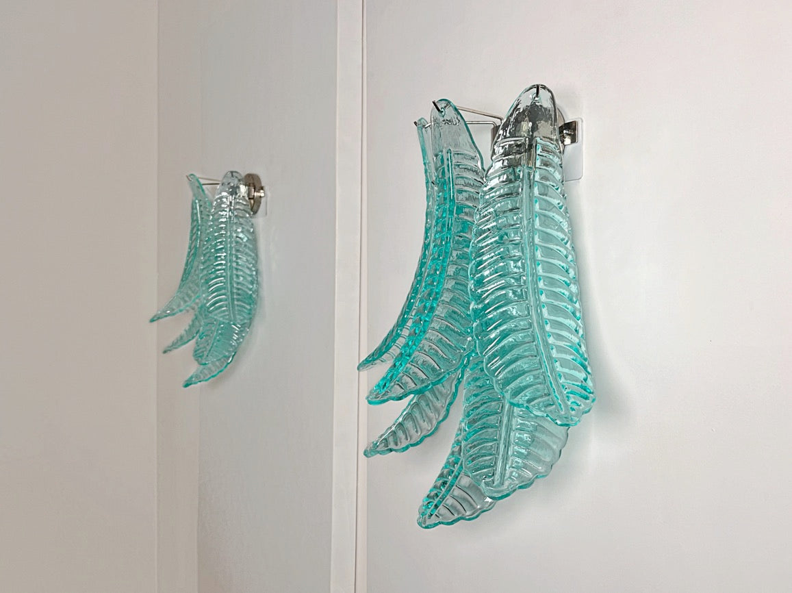 Murano Vegglampe – 6 Turkise Felciglass – 2 stk – detalj 11 – Murano Classics