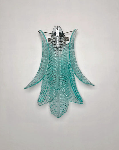 Murano Vegglampe | 6 Turkise Felciglass | 1 par