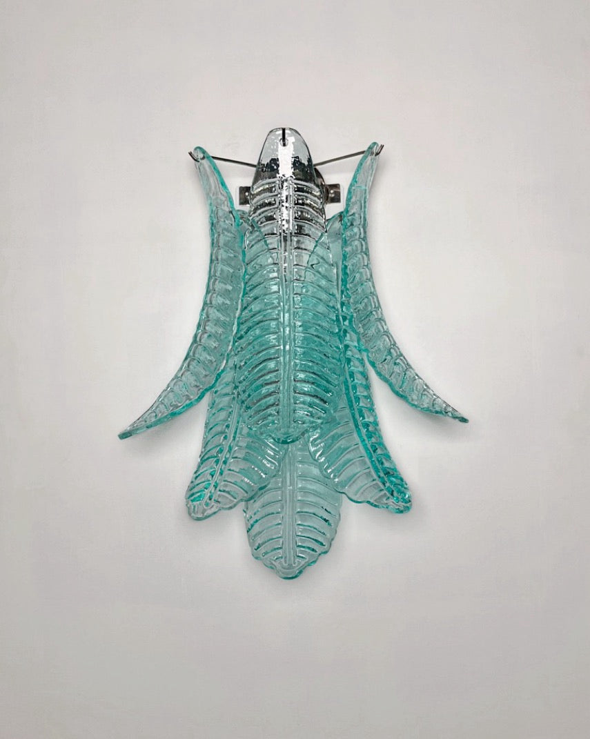 Murano Vegglampe – 6 Turkise Felciglass – 2 stk – detalj 10 – Murano Classics